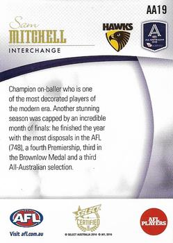 2016 Select AFL Certified - All Australian 2015 #AA19 Sam Mitchell Back